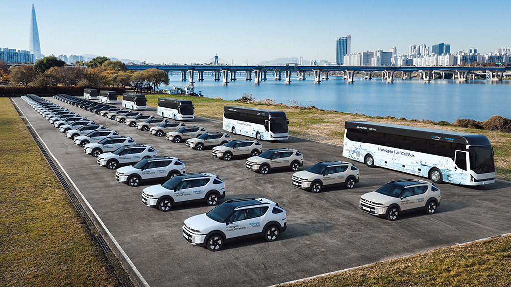 Vehículos de hidrógeno de Hyundai Motor Group preparados para la logística sustentable del evento en Corea